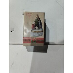 Cracker Barrel Nativity Trinket Box Christmas Ceramic Mary Joseph Jesus 4.5"